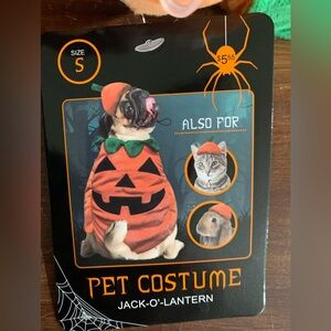 Jack-O-Lantern Pet Costume, Dog, Cat, Rabbit size Small 2 piece NWT